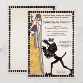 Invitation vintage de fête de Noël personnalisable (Devant / Derrière)