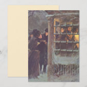 Invitation vintage de fête de Noël victorienne (Devant / Derrière)