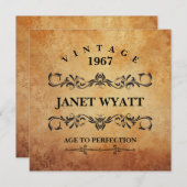 Invitation vintage de fête du 00e anniversaire (Devant / Derrière)