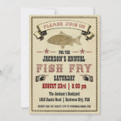 Invitation vintage de friture de poissons (Devant)