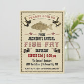 Invitation vintage de friture de poissons (Debout devant)