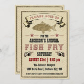 Invitation vintage de friture de poissons (Devant / Derrière)
