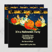 Invitation vintage de Halloween (Devant / Derrière)