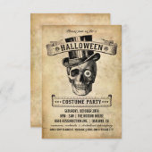 Invitation vintage de Halloween - partie de (Devant / Derrière)