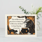 Invitation vintage de Halloween - spiritueux et (Debout devant)
