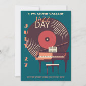 Invitation vintage de Jazz Vinyl & Piano (Devant)