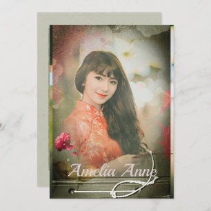 Invitation vintage de la fête de graduation photo