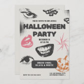 Invitation Vintage de la fête d'Halloween adulte (Devant / Derrière)