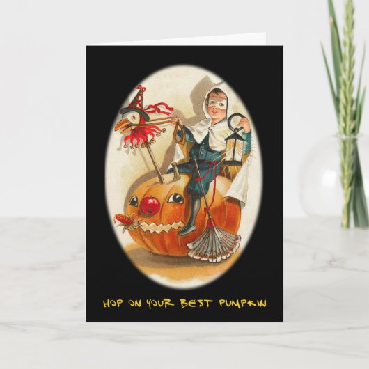 Invitation vintage De La Fête D'Halloween Avec Un  (Devant)