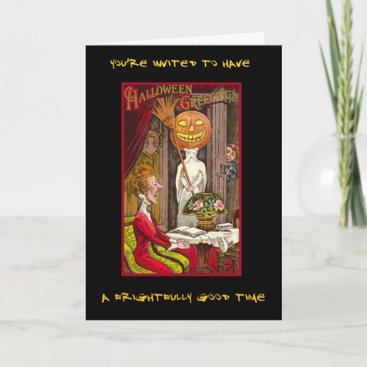Invitation vintage De La Fête D'Halloween Avec Un (Devant)