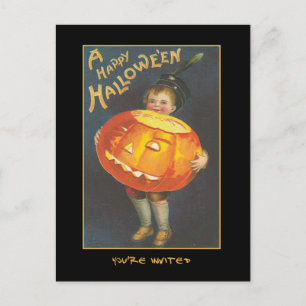 Invitation vintage De La Fête D'Halloween Avec Un