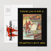 Invitation vintage De La Fête D'Halloween Avec Un (Devant / Derrière)