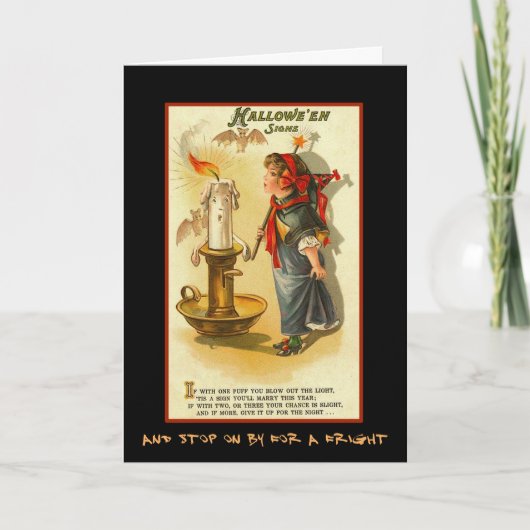 Invitation vintage De La Fête D'Halloween Avec Un (Devant)