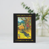 Invitation vintage De La Fête D'Halloween Avec Un (Debout devant)