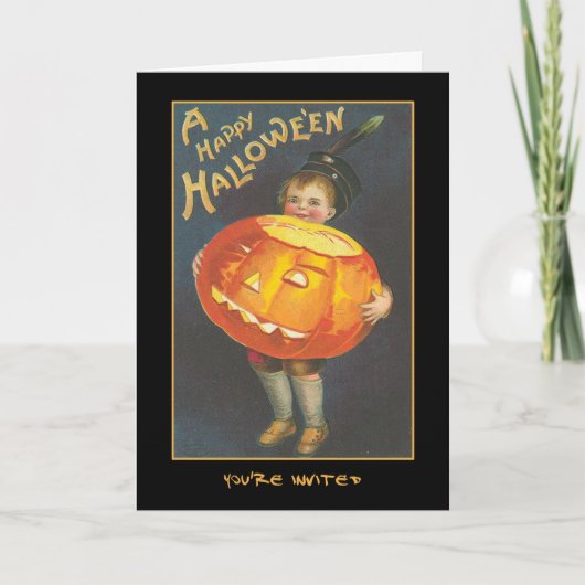 Invitation vintage De La Fête D'Halloween Avec Un  (Devant)