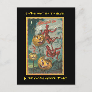 Invitation vintage De La Fête D'Halloween Avec Un