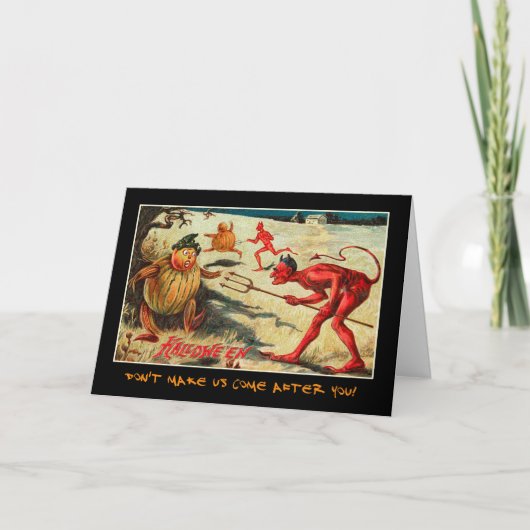 Invitation vintage De La Fête D'Halloween Avec Un  (Devant)