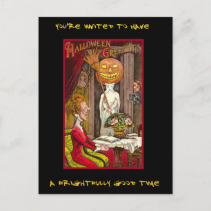 Invitation vintage De La Fête D'Halloween Avec Un