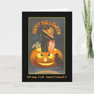 Invitation vintage De La Fête D'Halloween Avec Un