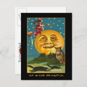 Invitation vintage De La Fête D'Halloween Avec Un  (Devant / Derrière)