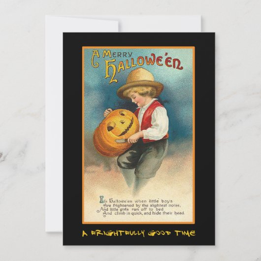 Invitation vintage De La Fête D'Halloween Avec Un  (Devant)
