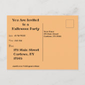 Invitation vintage de la Fille d'Halloween (Dos)