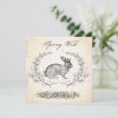 Invitation vintage de lapin de Pâques (Debout devant)