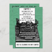 Invitation Vintage de machine à écrire (Devant / Derrière)