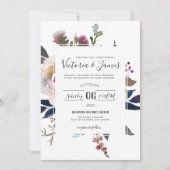 Invitation vintage de mariage dans le jardin (Devant)