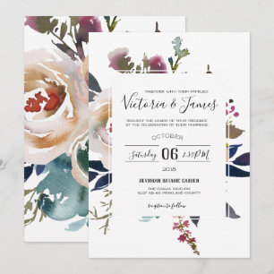 Invitation vintage de mariage dans le jardin