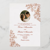 Invitation vintage de Mariage photo Gold Foil (Recto)