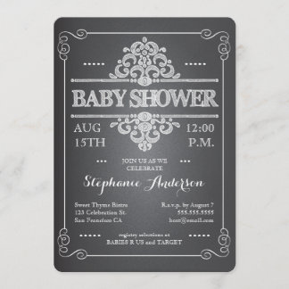 Invitation vintage de neutre de baby shower de