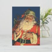 Invitation vintage de Noël au Père Noël rétro (Debout devant)
