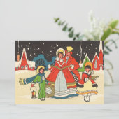 Invitation vintage de Noël pour chanter des chants (Debout devant)