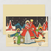 Invitation vintage de Noël pour chanter des chants (Devant / Derrière)