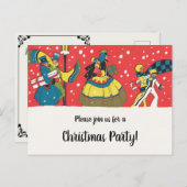 Invitation vintage de Noël victorienne (Devant / Derrière)