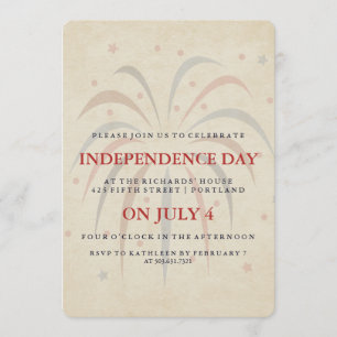 Invitation vintage de partie de feux d'artifice 4