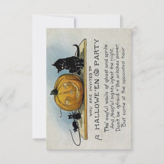 Invitation vintage de partie de Halloween (Devant)