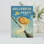 Invitation vintage de partie de Halloween (Debout devant)