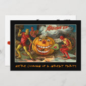 Invitation vintage de partie de Halloween avec le (Devant / Derrière)