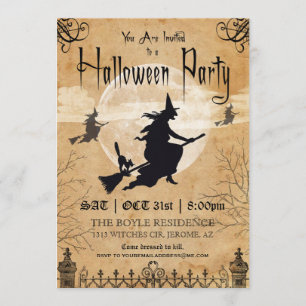 Invitation vintage de partie de Halloween de