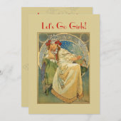 Invitation vintage de partie de Nouveau (Devant / Derrière)