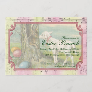 Invitation vintage de partie de Pâques