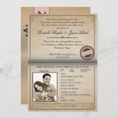 Invitation vintage de passeport (Devant / Derrière)