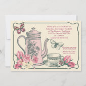 Invitation vintage de Tea Party (Dos)