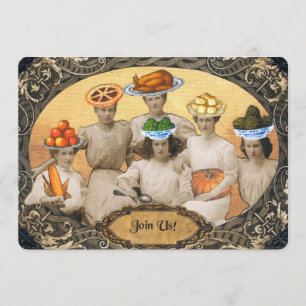 Invitation vintage de thanksgiving