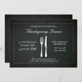 Invitation Vintage de Thanksgiving (Devant / Derrière)