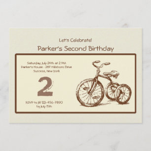 Invitation vintage de tricycle