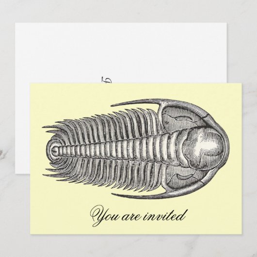 Invitation Vintage de trilobite (Devant / Derrière)