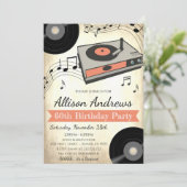 Invitation vintage de Vinyl Record Party (Debout devant)